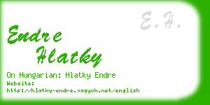 endre hlatky business card